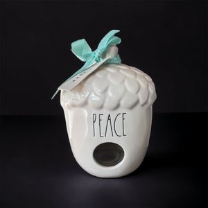 Rae Dunn Artisan Collection by Magenta Birdhouse Decor Peace Acorn Blue Ribbon